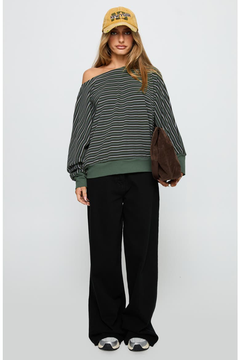 Zaylah One-Shoulder Sweater, Alternate, color, GREEN