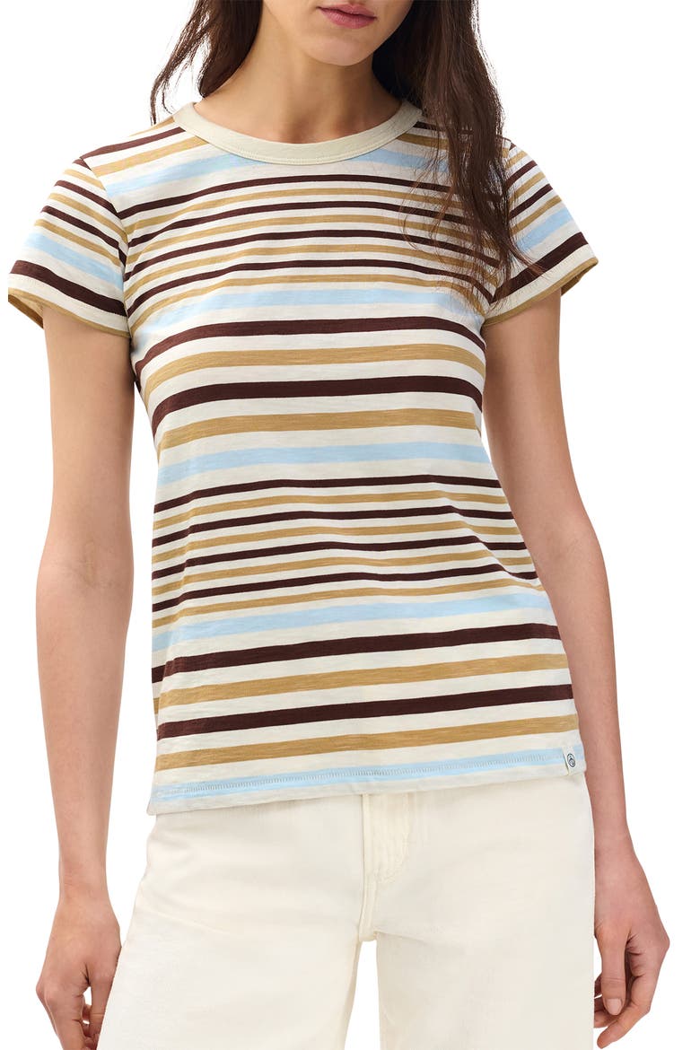 The Slub Stripe T-Shirt, Main, color, IVORY MULTI