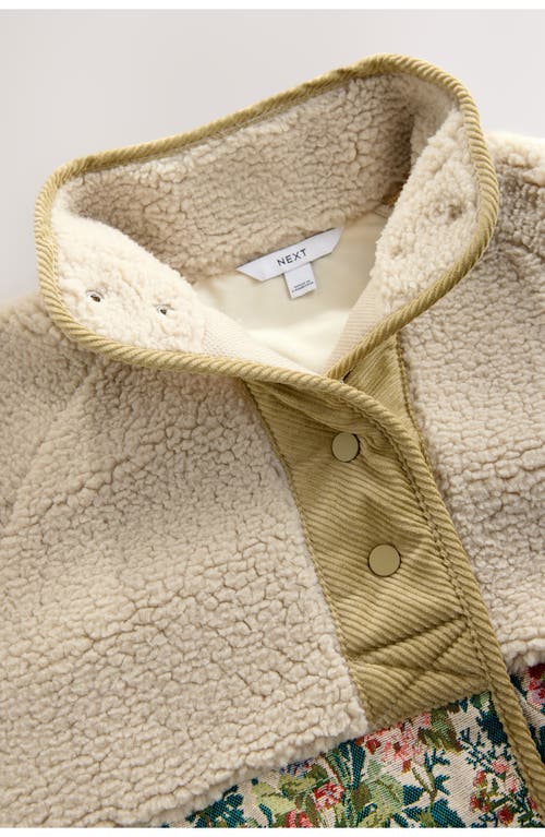 Next Floral Mixed Media Jacket In Neutral