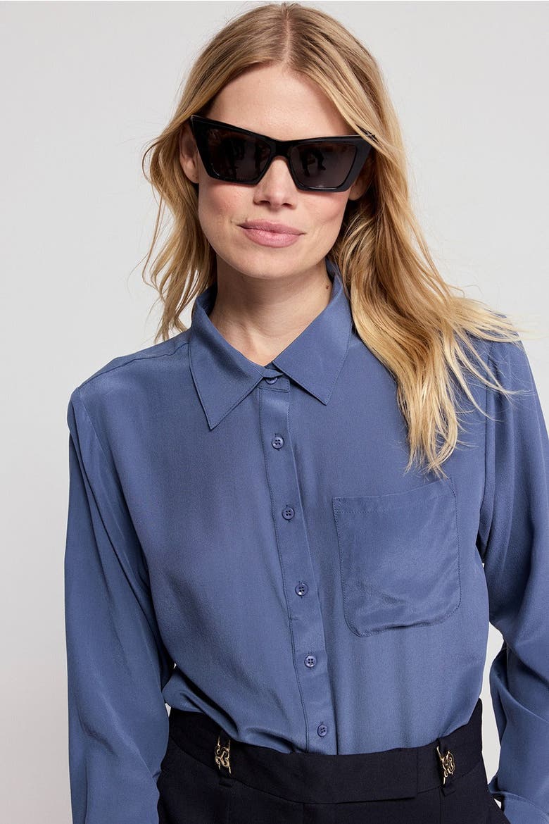 The Silk Shirt, Alternate, color, Slate Blue