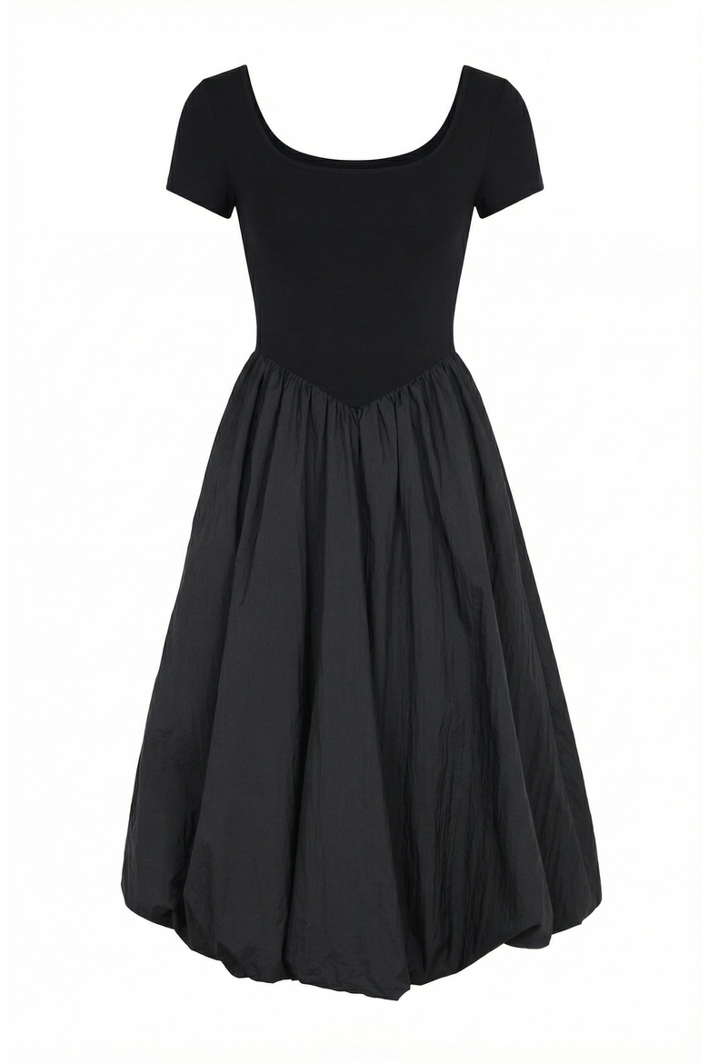 bubble hem midi dress with sleeves Pink Bubble Hem Midi Dress With Embellished Sleeves