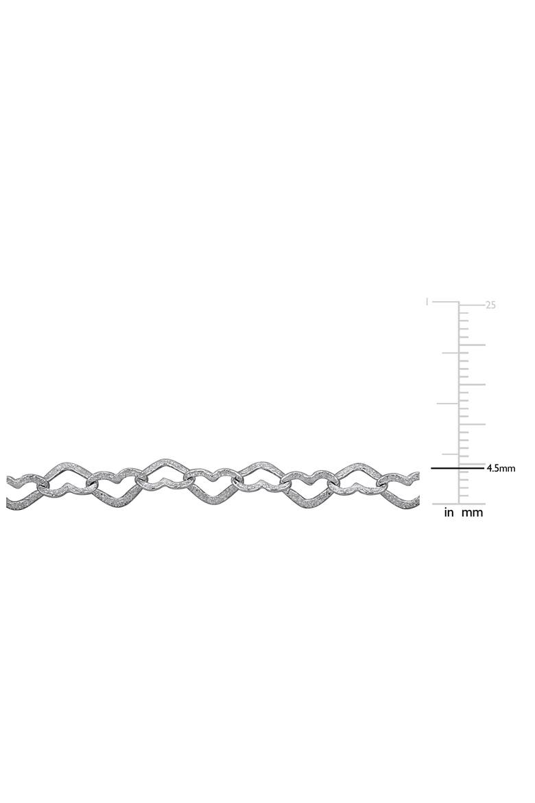 4.5mm Heart Link Necklace, Alternate, color, SILVER