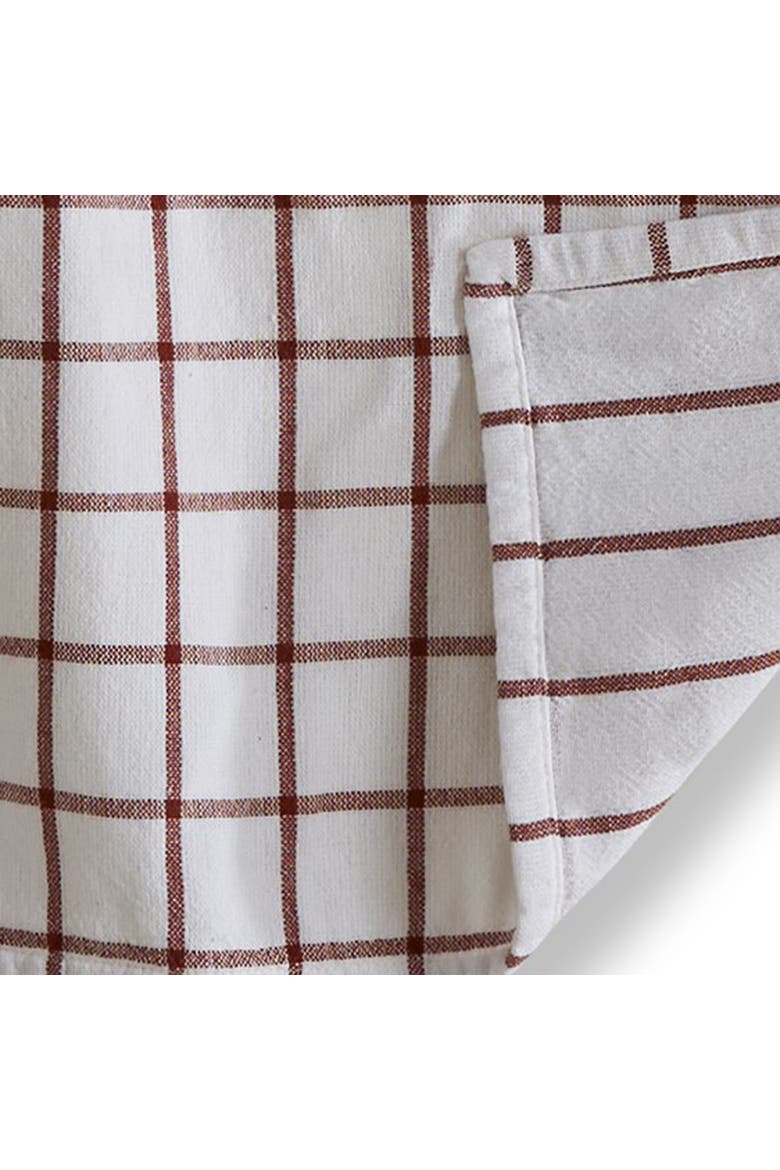 Classic Double Rust Brown Windowpane Cotton Dishtowel, Alternate, color, Brown