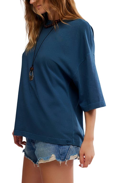 Free People Wtf Perfect Oversize Cotton T-shirt In Blue