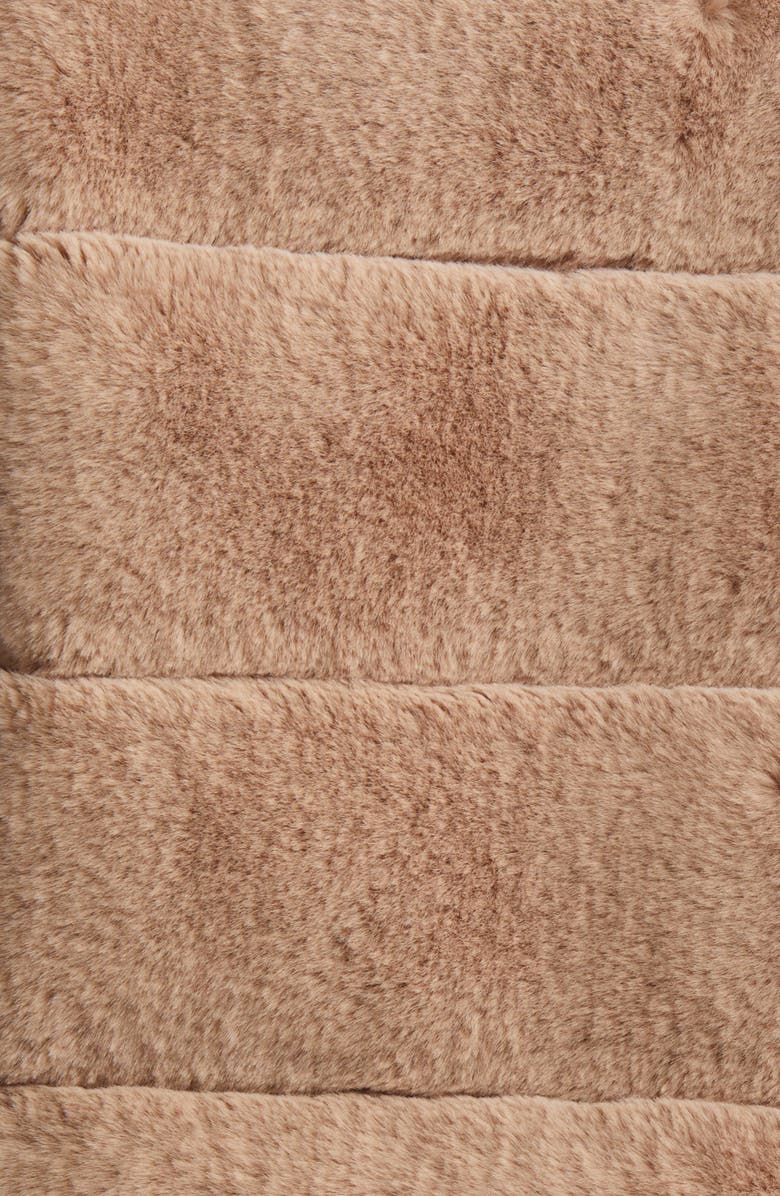 BCBGeneration Channel Quilted Faux Fur Jacket, Alternate, color, Hazelnut