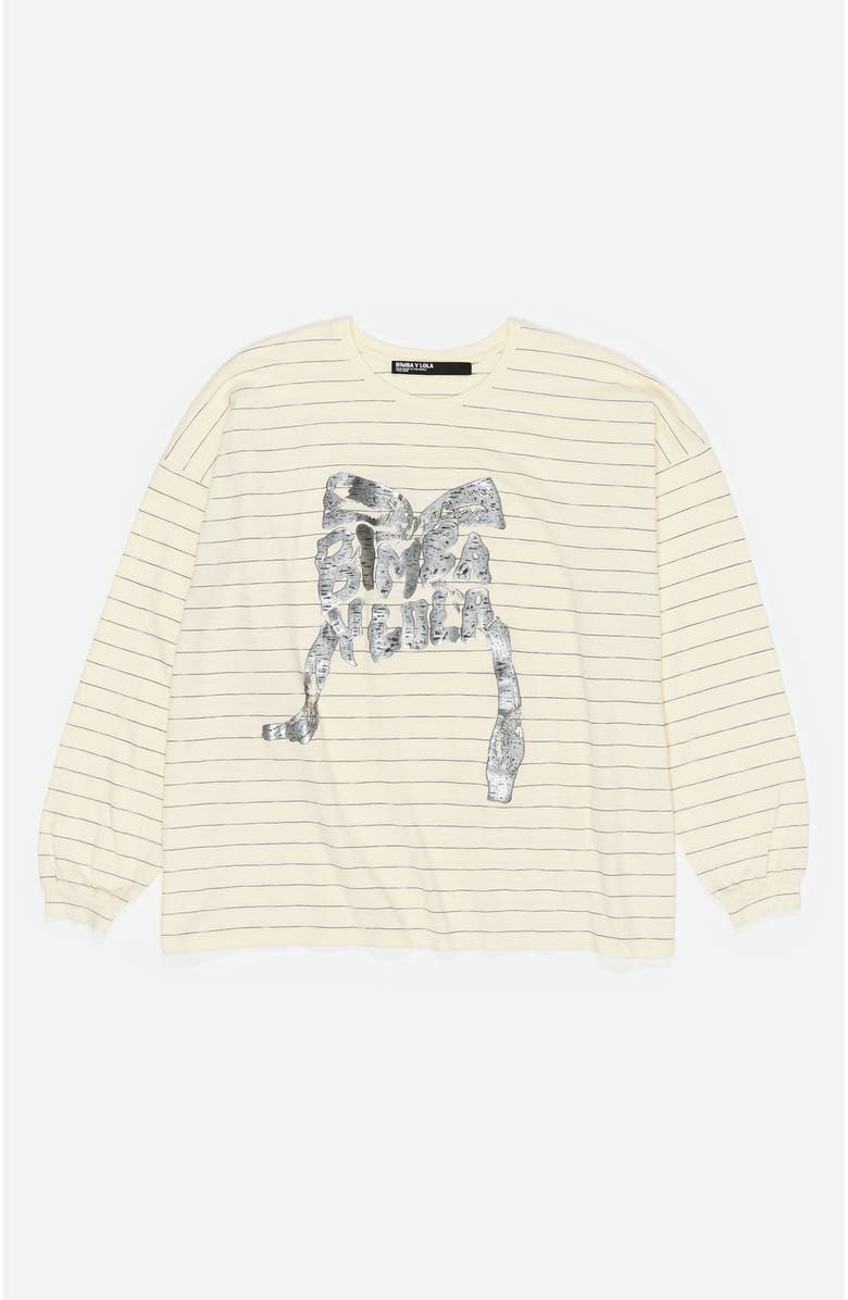 Bimba y Lola Oversize Logo Tie T-Shirt, Alternate, color, Vanilla