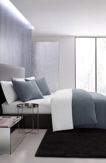 Vera Wang Waffle Pique Duvet Cover & Sham Set In Midnight Blue