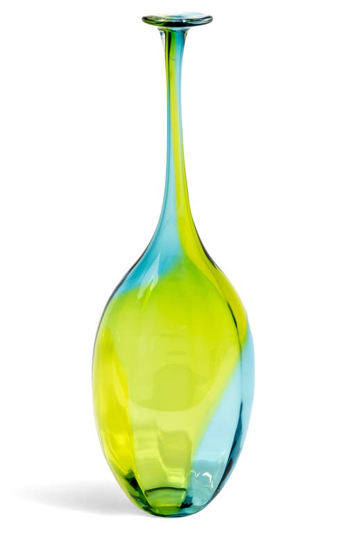 Kosta Boda Fidji Medium Vase In Yellow/blue