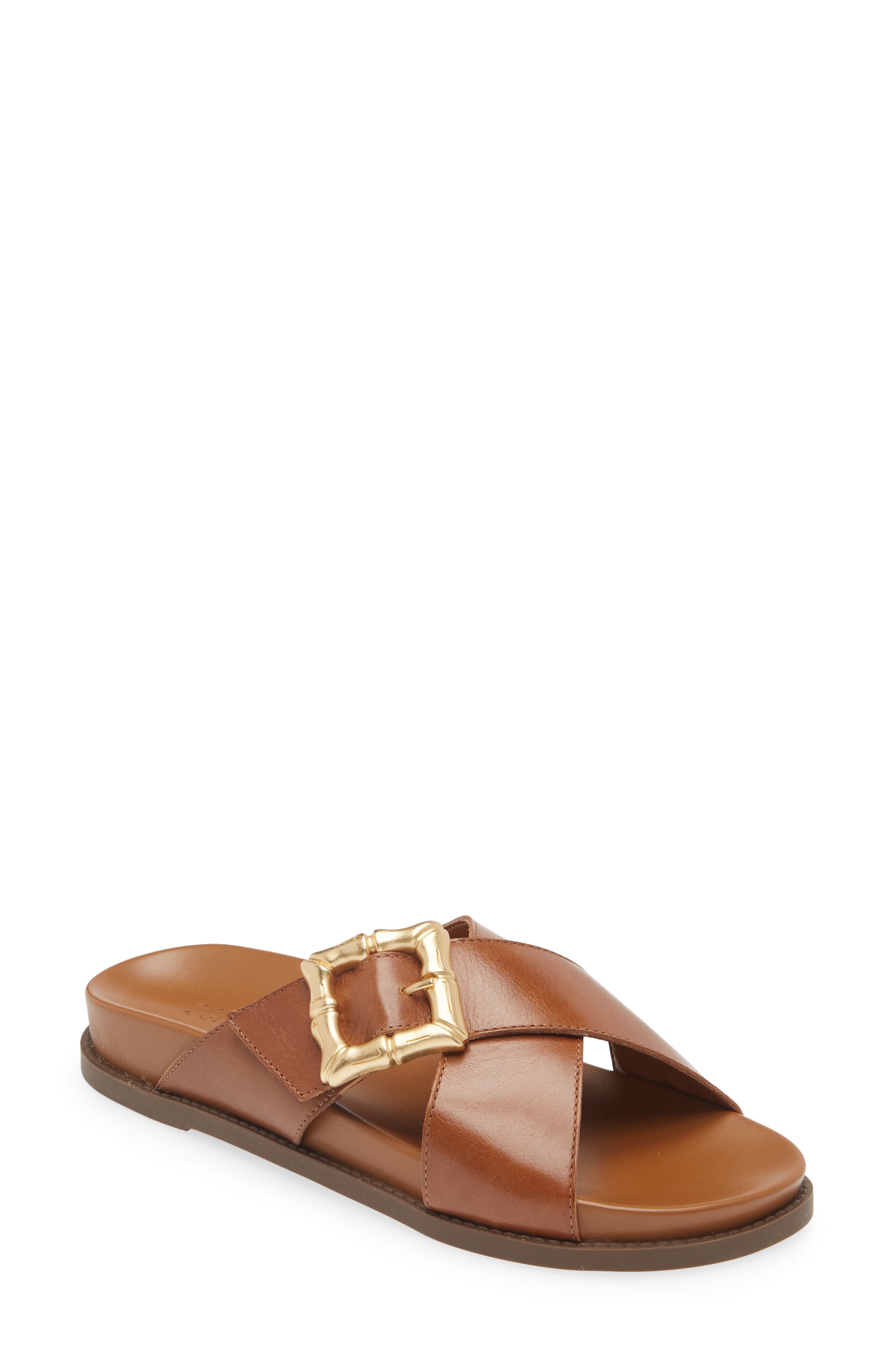 Enola Slide Sandal, Main, color, CAMEL