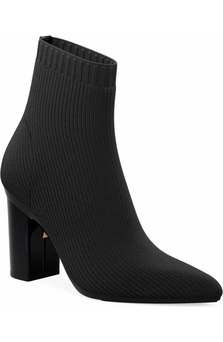 Pashion Footwear The Bootie 4" Block Heel, Main, color, Coal Knit