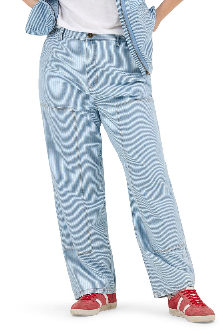 High Waist Carpenter Jeans, Alternate, color, MID RAILROAD