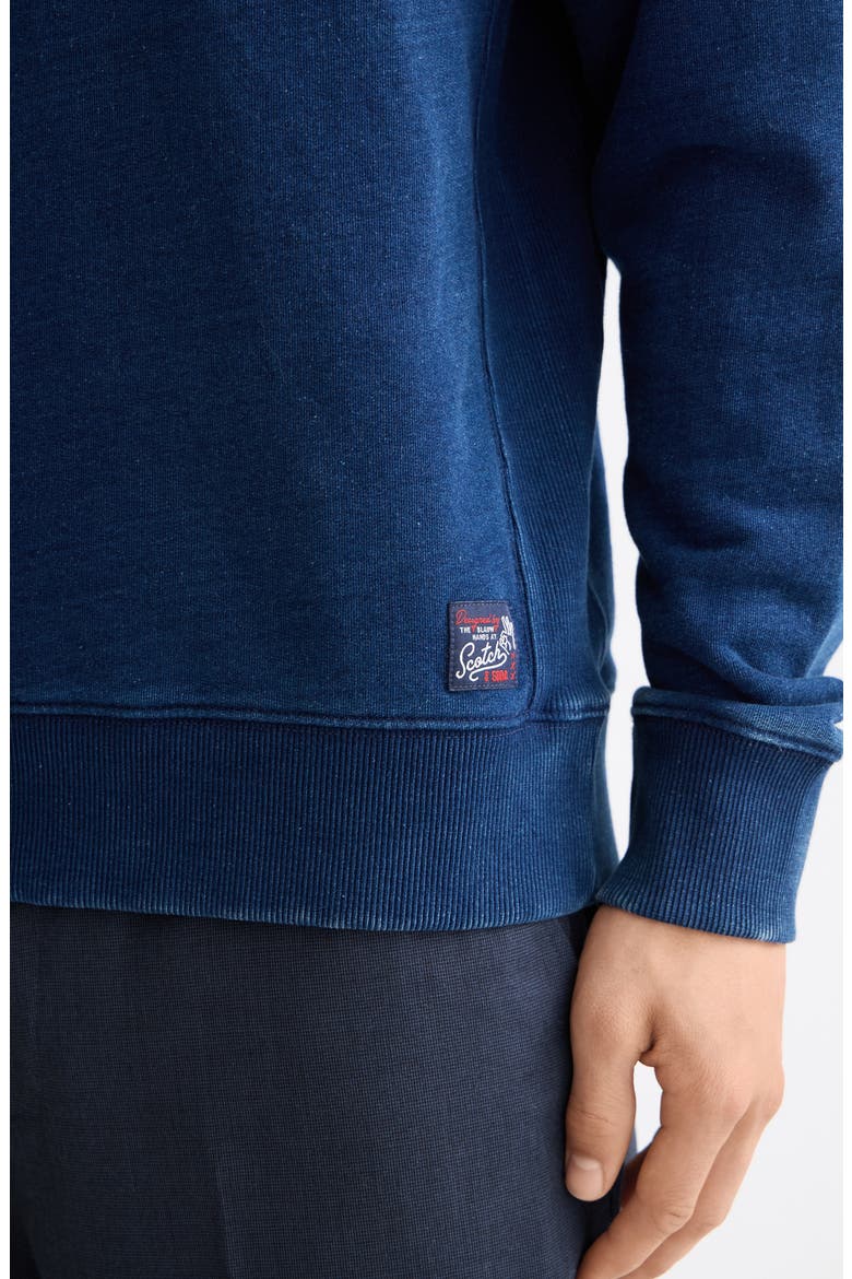 Indigo Cotton Crewneck Sweatshirt, Alternate, color, INDIGO