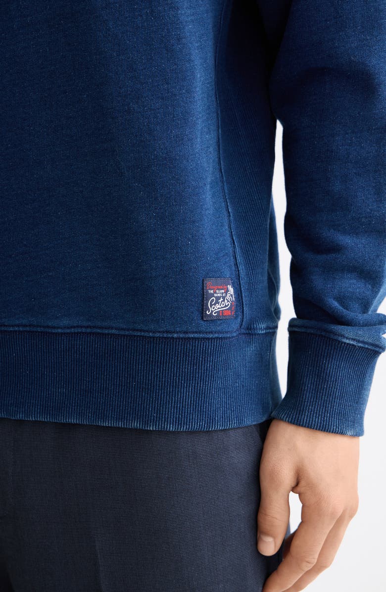 Scotch & Soda Indigo Cotton Crewneck Sweatshirt, Alternate, color, Indigo