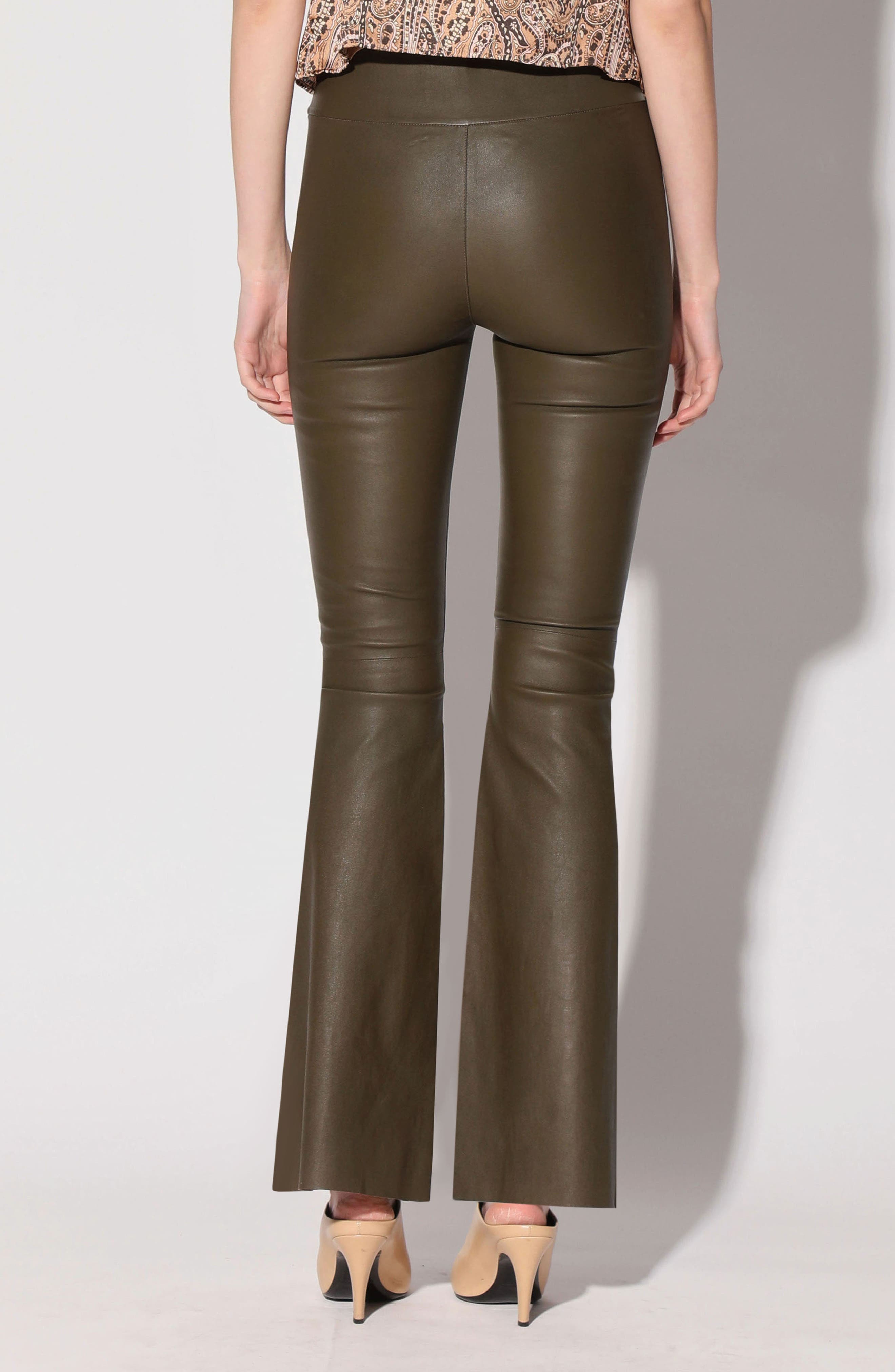 Lexie Leather Flare Leg Pants - image 2