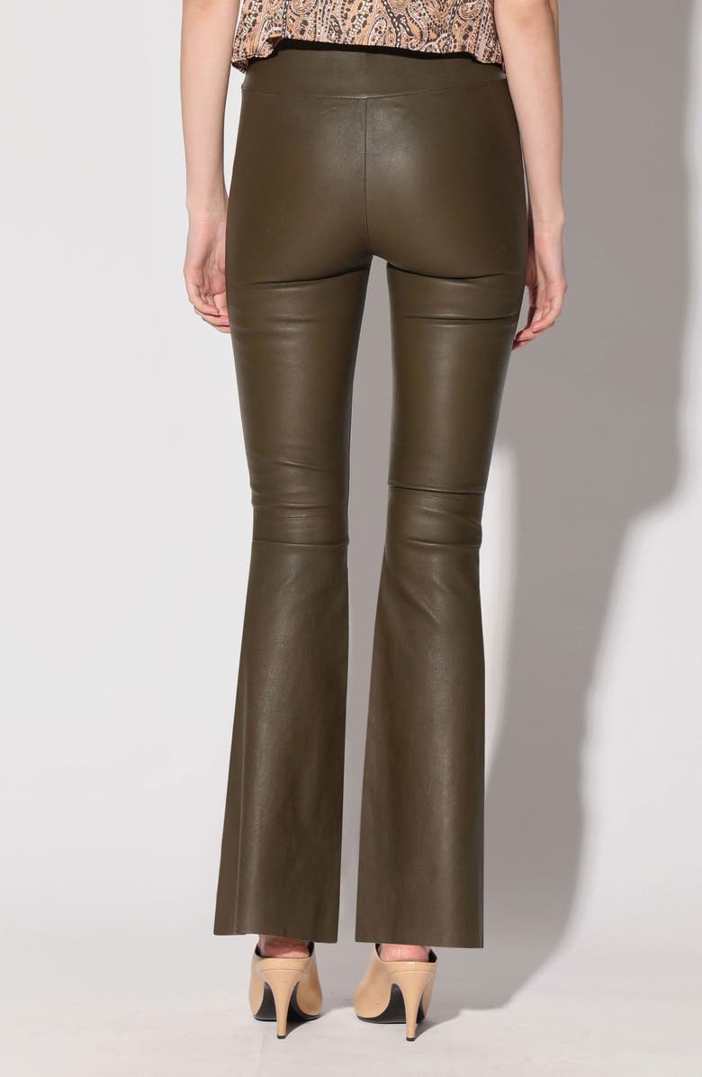 Walter Baker Lexie Leather Flare Leg Pants, Alternate, color, Moss