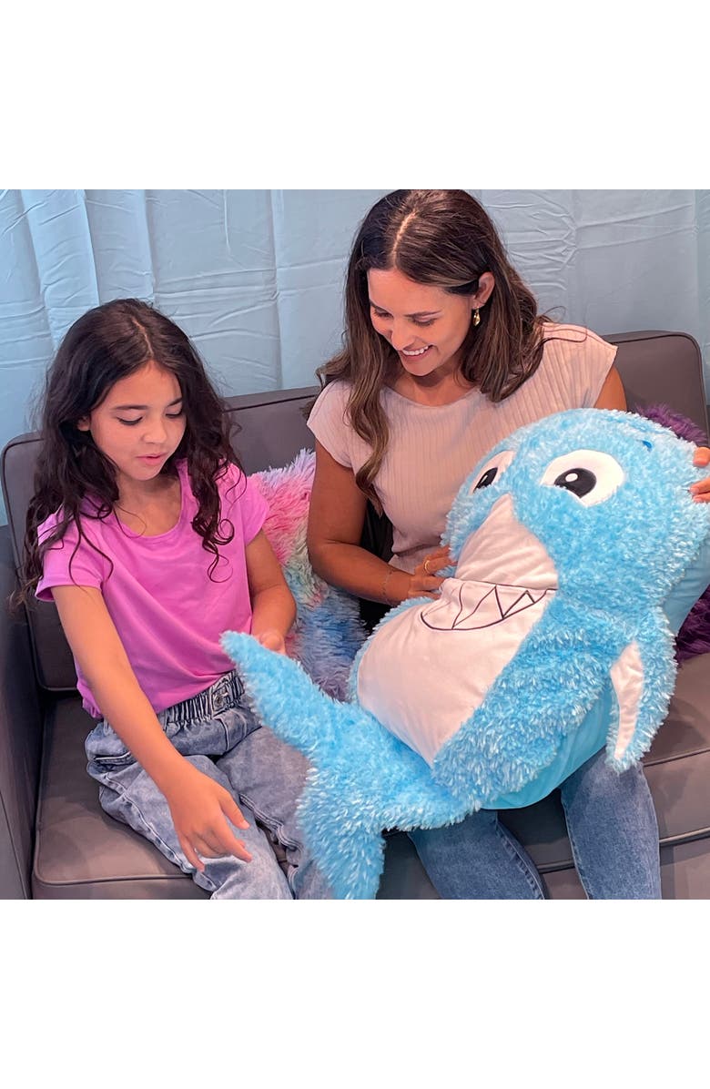 Shamzees Shark Plush Pillow Cover, Alternate, color, Multicolored