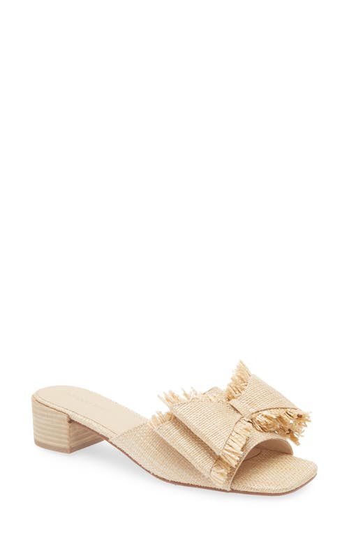 Chocolat Blu Bow Slide Sandal In Natural Raffia
