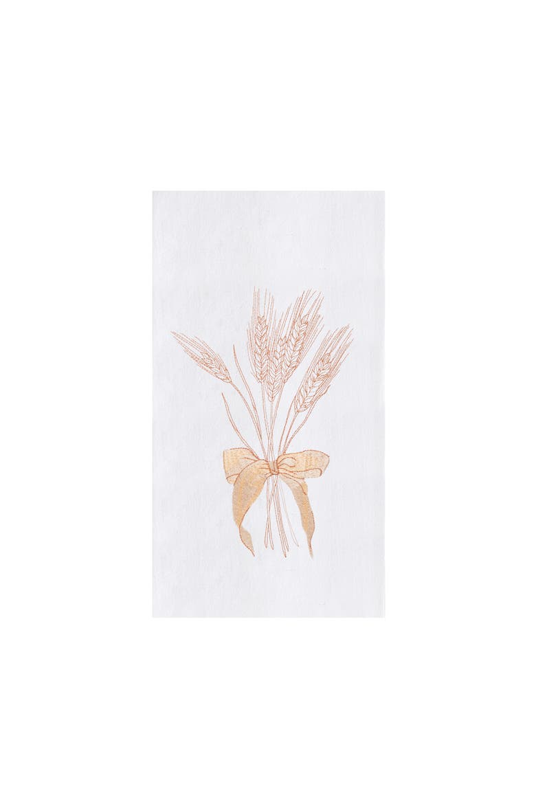 Autumn Fields Wheat Embroidered Cotton Flour Sack Dishtowel, Main, color, Yellow