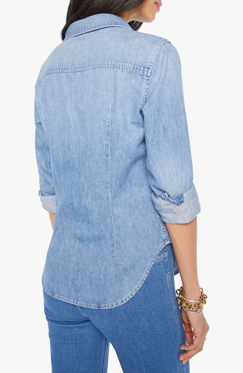 MOTHER The Itty Bitty Pinchie Frenchie Denim Button-Up Shirt, Alternate, color, 