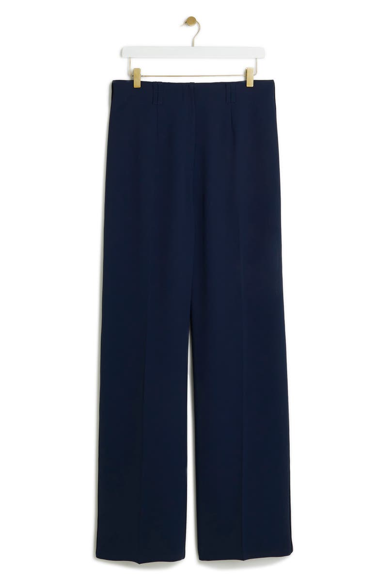 River Island Wide Leg Tuxedo Pants, Alternate, color, Navy