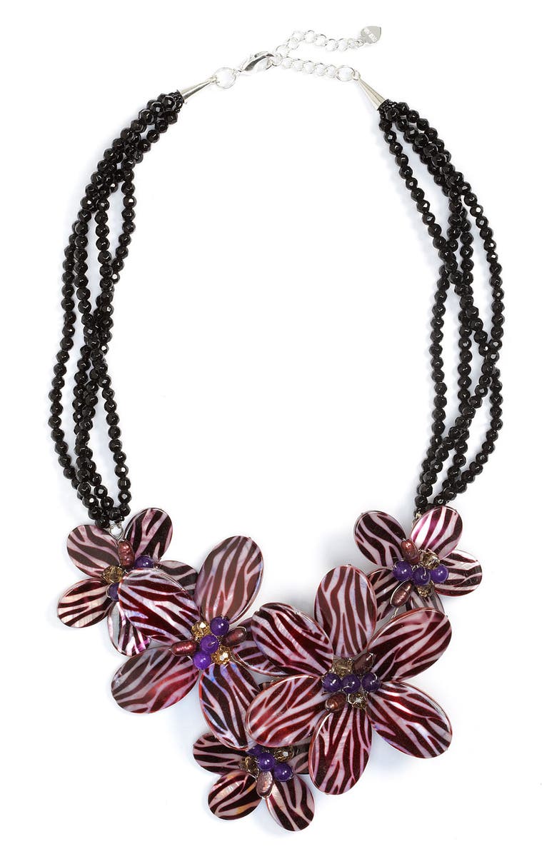 Nakamol Chicago Nakamol Design 5-Flower Stone Necklace, Main, color, 