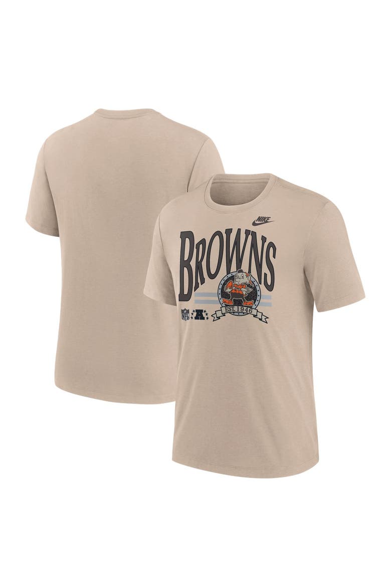 Men's Nike Sand Cleveland Browns Rewind Tri-Blend T-Shirt, Main, color, Sand
