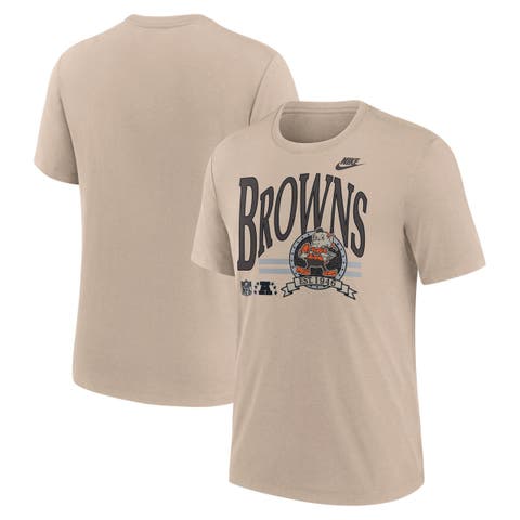 Men's Nike Sand Cleveland Browns Rewind Tri-Blend T-Shirt