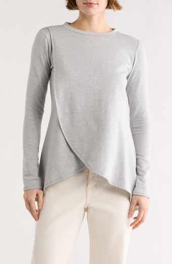 Long Sleeve Cross Hem Top