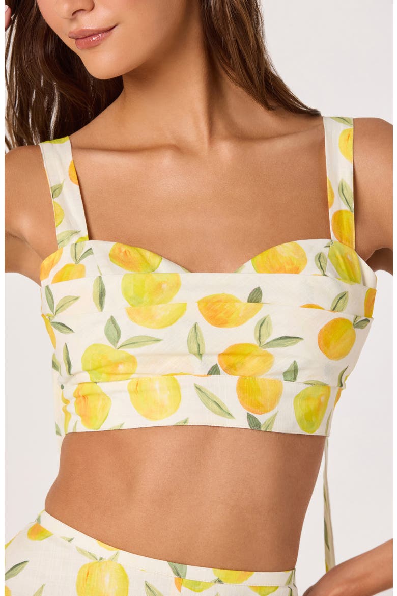 Myria Lemon Print Crop Top, Alternate, color, LEMON PRINT