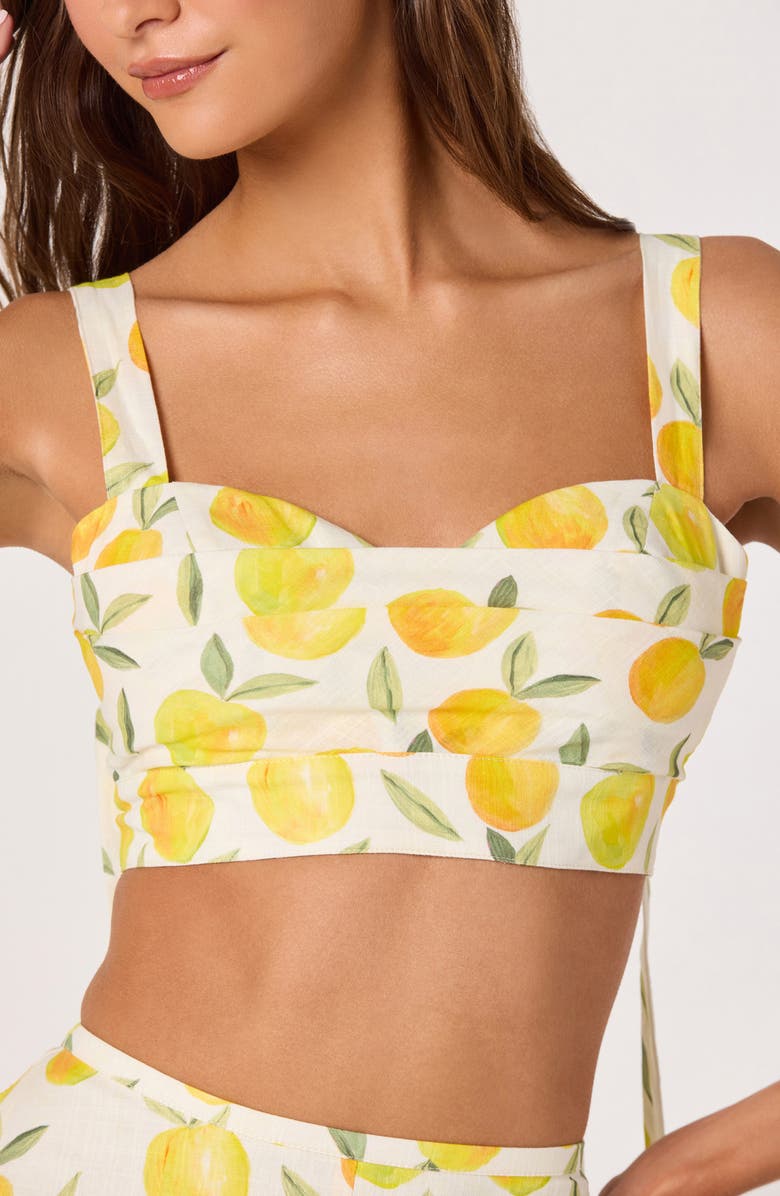 ASTR the Label Myria Lemon Print Crop Top, Alternate, color, Lemon Print