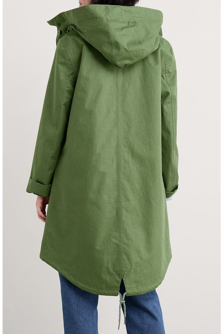Seafaring Waterproof Linen & Cotton Hooded Coat, Alternate, color, HEATH