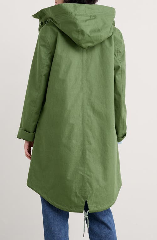 Seasalt Cornwall Seafaring Waterproof Linen & Cotton Hooded Coat In Heath
