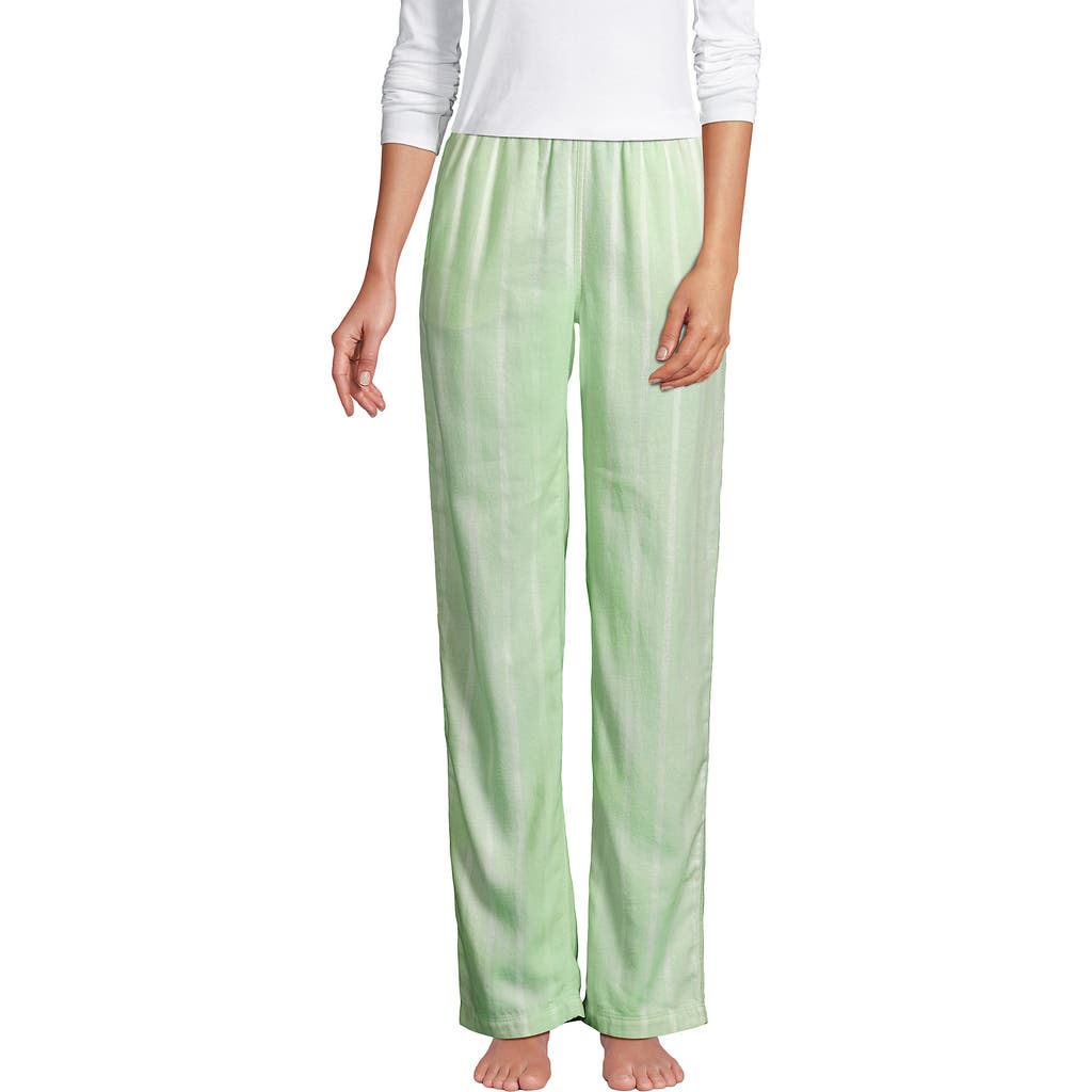Lands' End Print Flannel Pajama Pants In Green