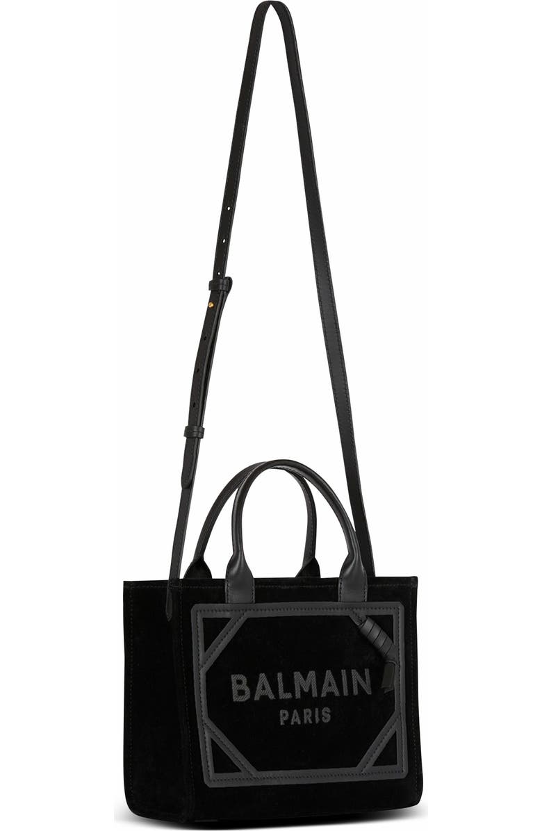 Balmain Small Suede B-Army Tote Bag, Alternate, color,