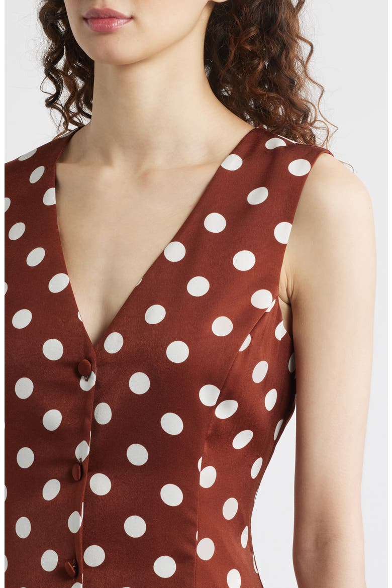 Darcy Dot Sleeveless Fit & Flare Minidress, Alternate, color, REDWOOD POLKA DOT