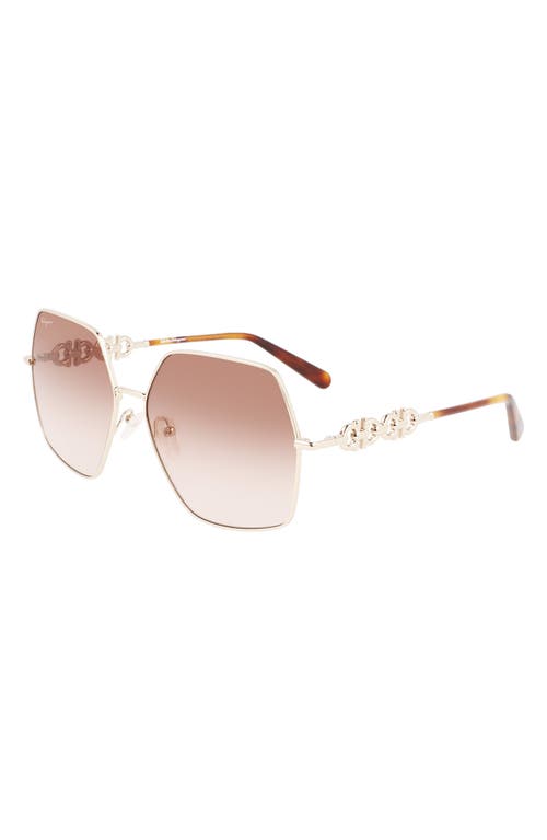 Ferragamo Gancini 61mm Gradient Rectangular Sunglasses