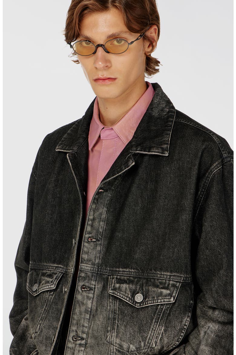 Morghi Denim Trucker Jacket, Alternate, color, BLACK/DENIM