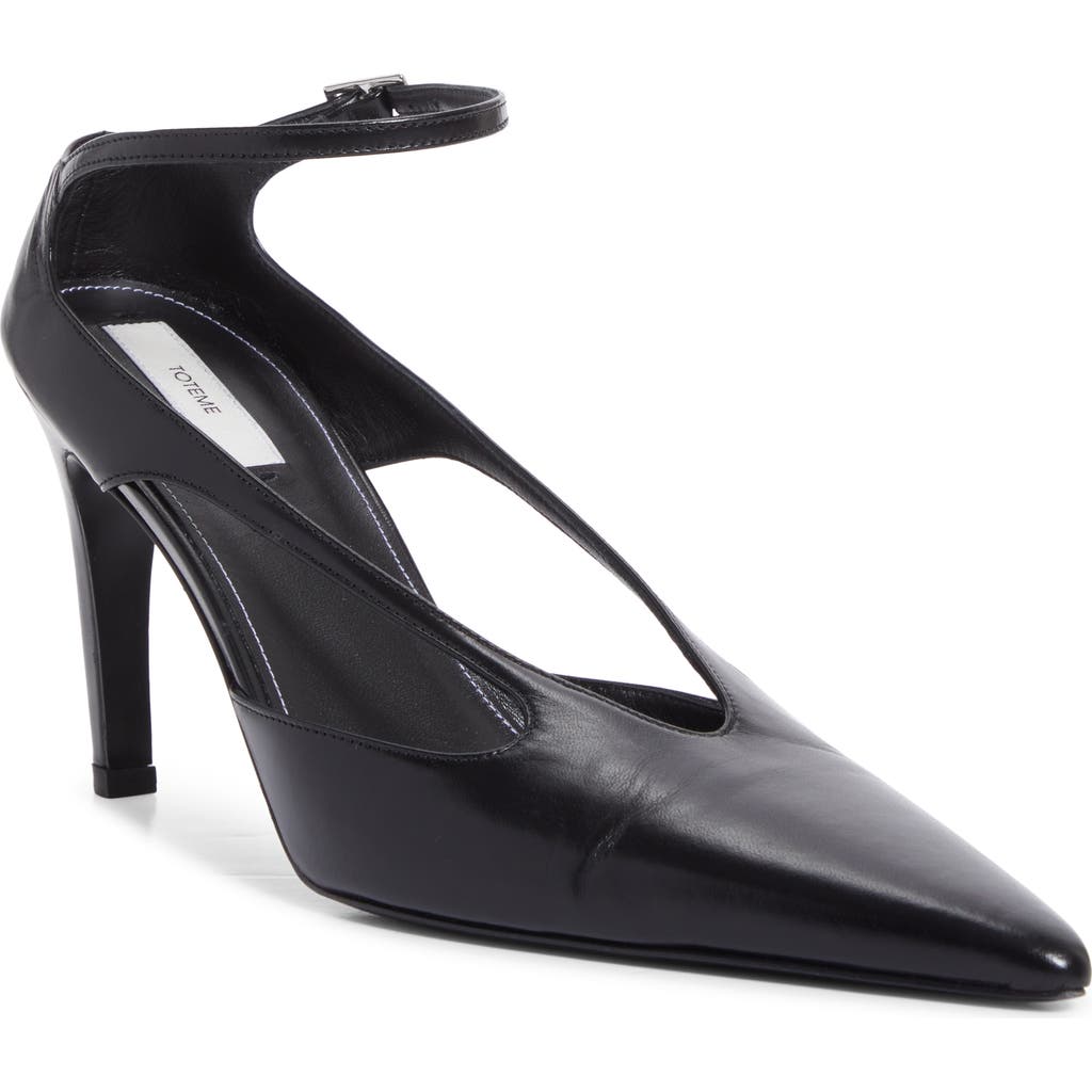 Totême Toteme Strappy Pointed Toe Pump In Black
