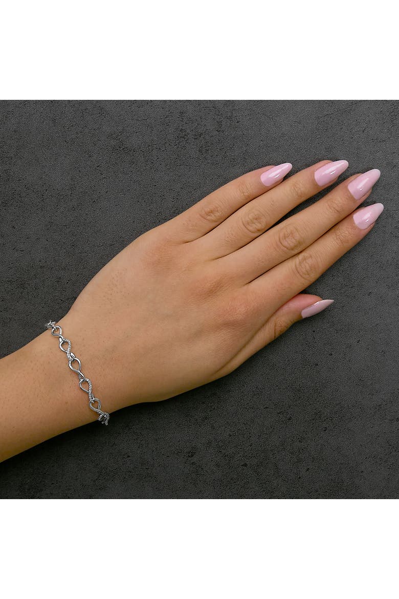 Silver 1/2 Cttw Linked Infinity Anklet, Alternate, color, Silver