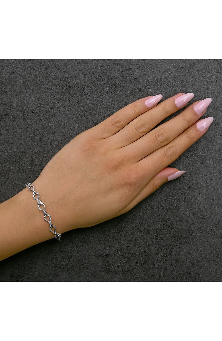 Haus of Brilliance Silver 1/2 Cttw Linked Infinity Anklet, Alternate, color, Silver