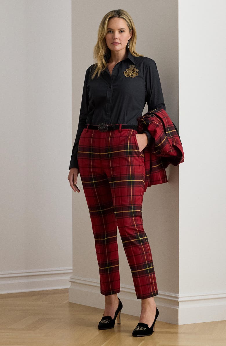 Lauren Ralph Lauren Beaded Classic Fit Cotton Button-Up Shirt, Alternate, color, Black