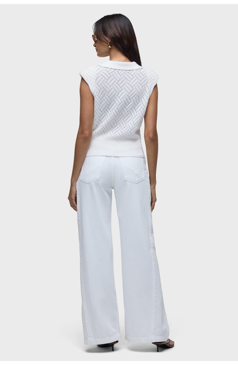 Hudson Jeans Knitted Sleeveless Collared Top, Alternate, color, Starch