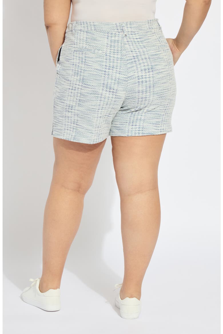 Lily Pull-On Mid Thigh Summer Tweed Shorts, Alternate, color, AZZURO TWEED