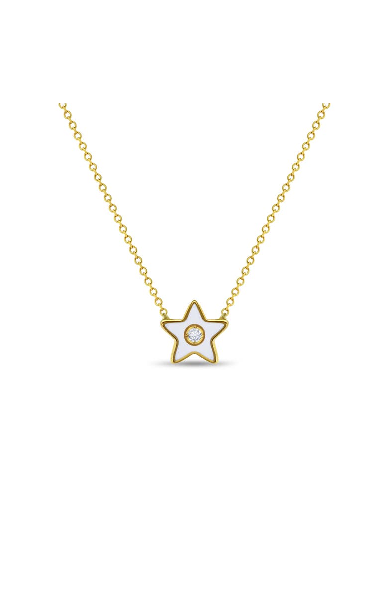 In Season Jewelry 14k CZ Enamel Star Necklace, Main, color, Gold