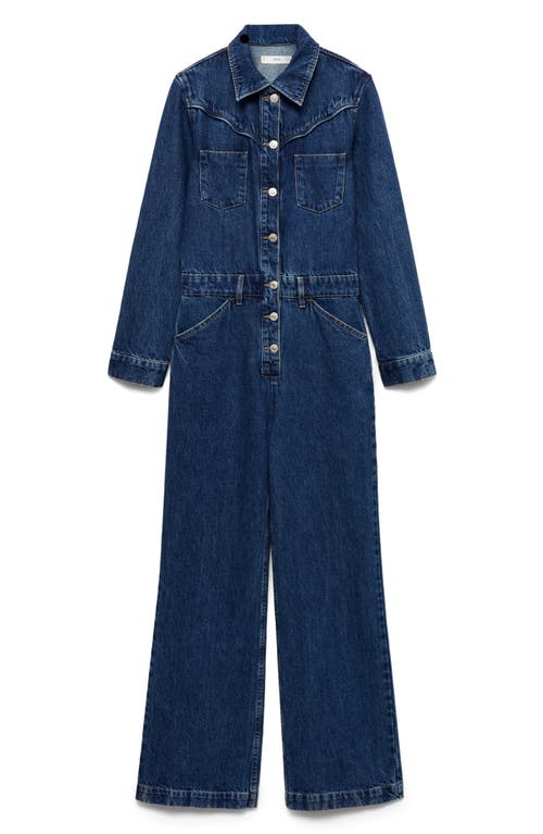 Shop Mango Long Sleeve Denim Jumpsuit
