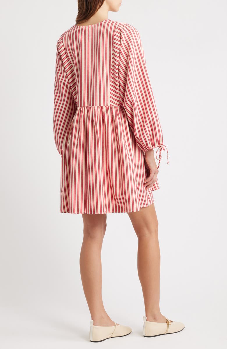 FRNCH Huxley Long Sleeve Babydoll Dress, Alternate, color, Rouge