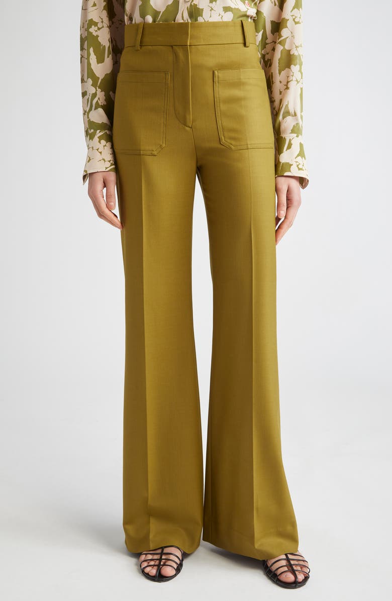 Victoria Beckham Alina Wide Leg Trousers, Main, color, 