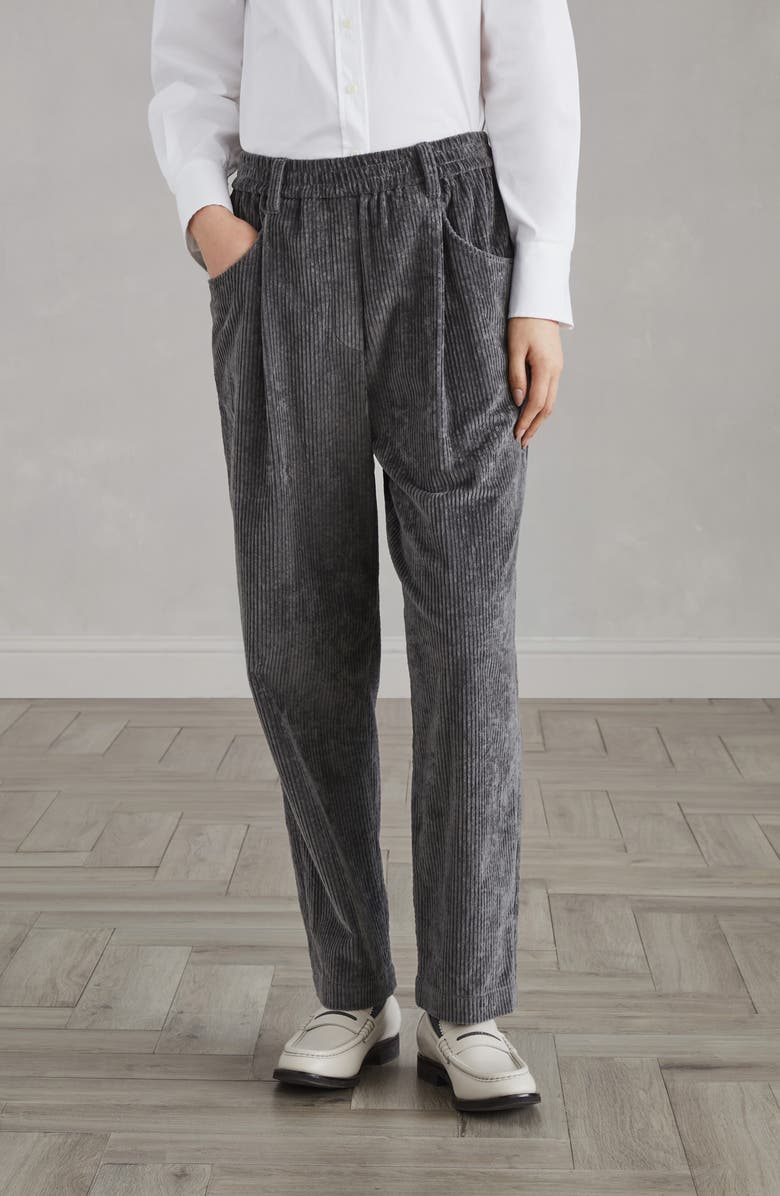 Brunello Cucinelli Comfort cotton corduroy baggy trousers, Alternate, color, 