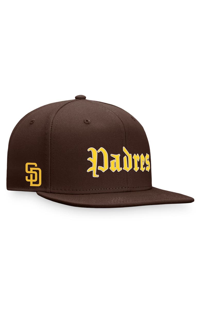 FANATICS Men's Fanatics Branded Brown San Diego Padres Gothic Script Fitted Hat, Alternate, color, 