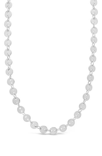 Sterling Forever Rhodium Plated Brass Mini Disk Pendant Necklace In Silver